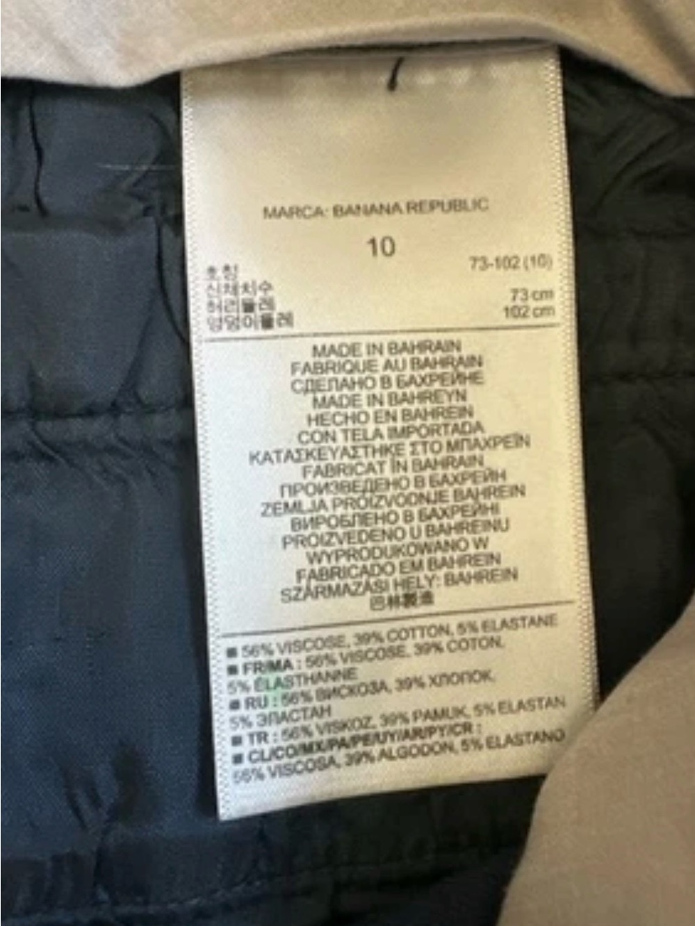 Banana Republic 10 Pants Navy Blue Sloan Slim Ankle Dress Work Cotton Blend $100 - Picture 7 of 7